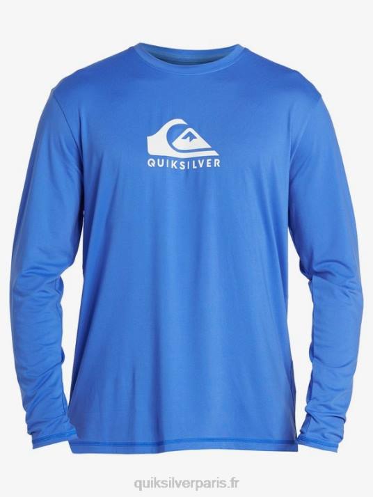 Hommes Quiksilver t-shirt de surf à manches longues UPF 50 Solid Streak D6PT1584 bleu éblouissant