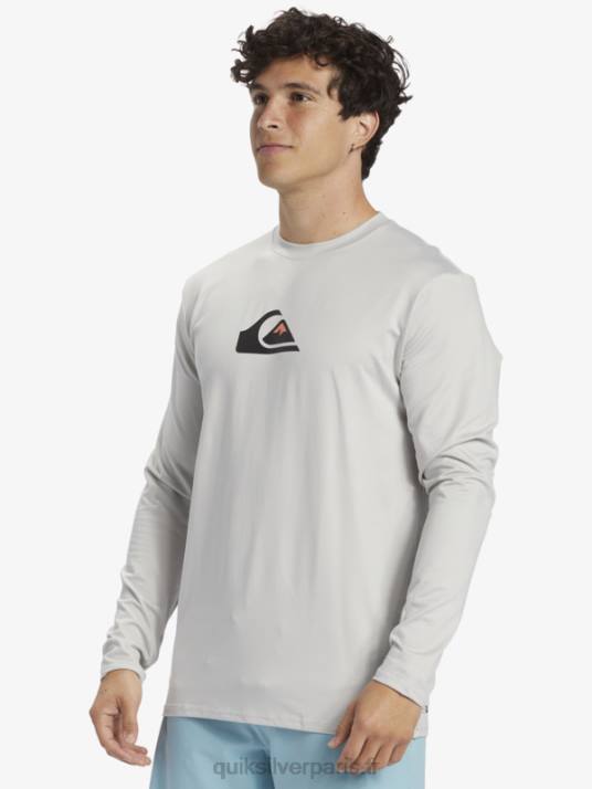 Hommes Quiksilver t-shirt de surf à manches longues UPF 50 Solid Streak D6PT840 gris violet