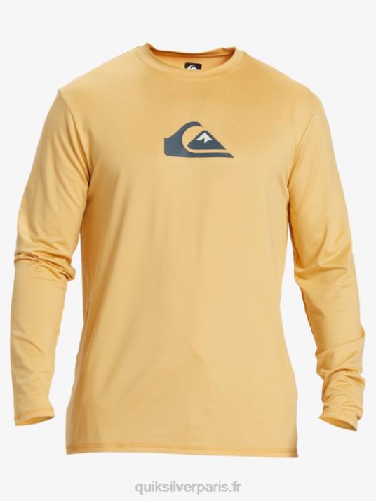 Hommes Quiksilver t-shirt de surf à manches longues UPF 50 Solid Streak D6PT843 blé