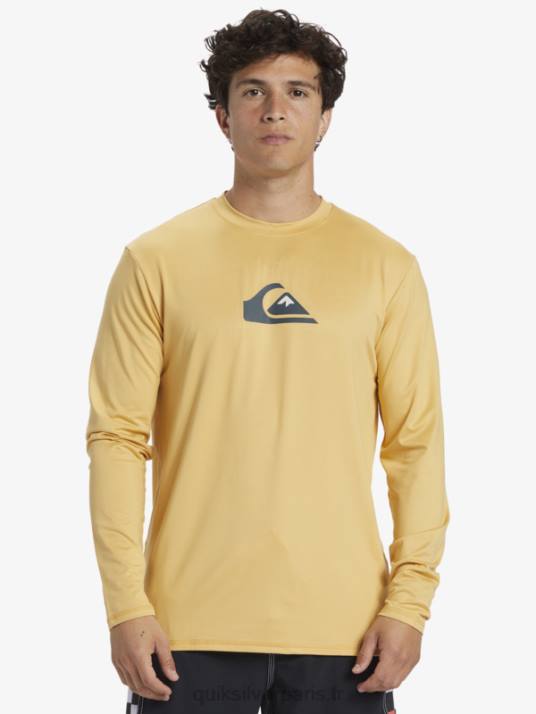 Hommes Quiksilver t-shirt de surf à manches longues UPF 50 Solid Streak D6PT843 blé