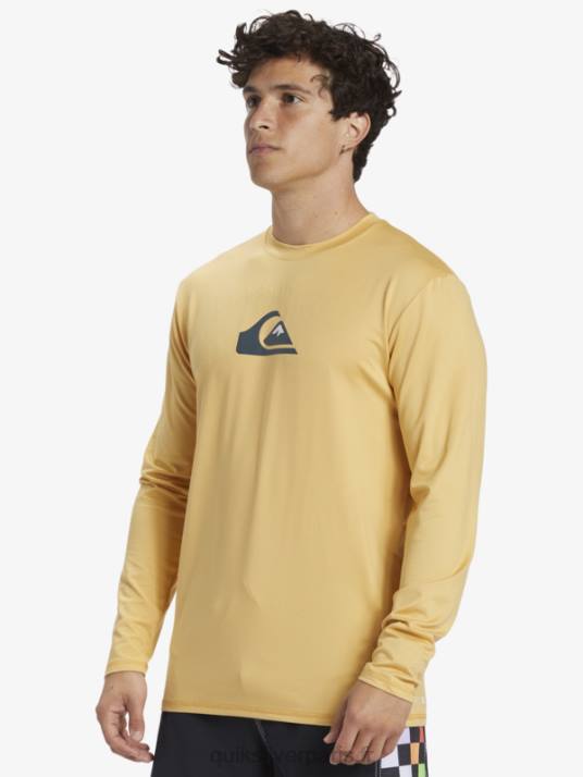 Hommes Quiksilver t-shirt de surf à manches longues UPF 50 Solid Streak D6PT843 blé
