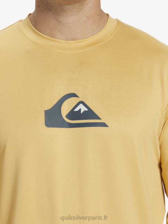 Hommes Quiksilver t-shirt de surf à manches longues UPF 50 Solid Streak D6PT843 blé
