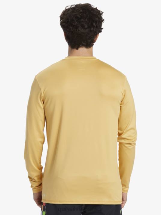 Hommes Quiksilver t-shirt de surf à manches longues UPF 50 Solid Streak D6PT843 blé