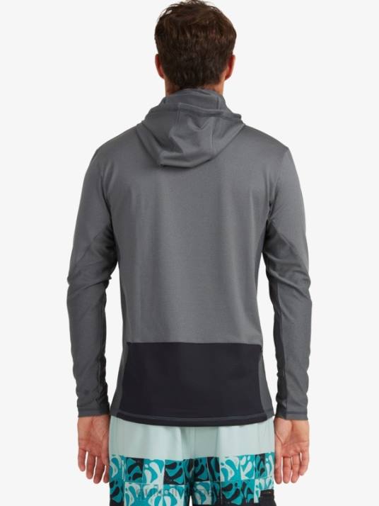 Hommes Quiksilver t-shirt de surf manches longues à capuche waterman angler upf 50 D6PT1848 ombre sombre