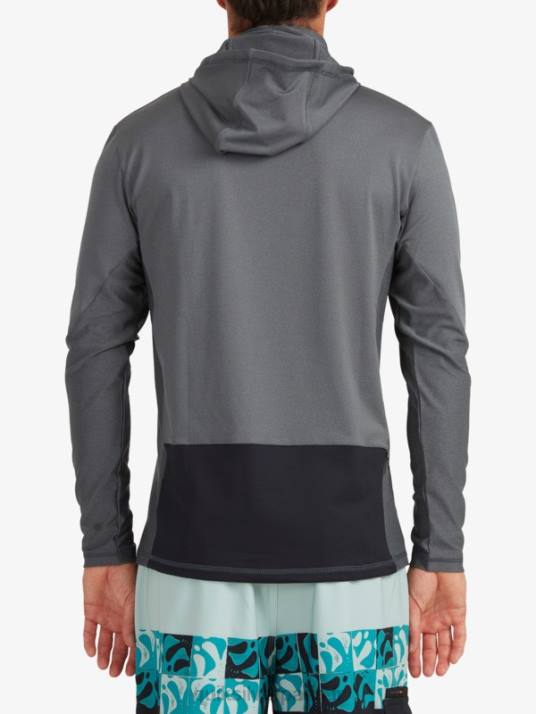 Hommes Quiksilver t-shirt de surf manches longues à capuche waterman angler upf 50 D6PT1848 ombre sombre