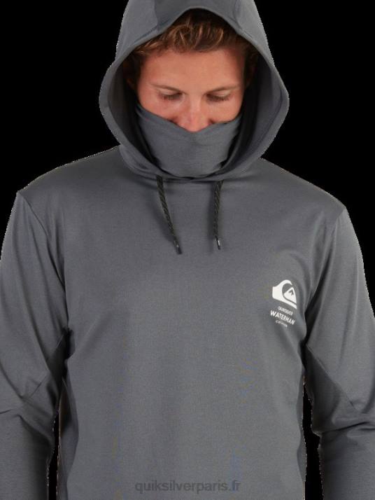 Hommes Quiksilver t-shirt de surf manches longues à capuche waterman angler upf 50 D6PT1848 ombre sombre