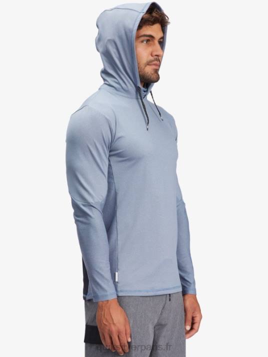 Hommes Quiksilver t-shirt de surf manches longues à capuche waterman angler upf 50 D6PT1849 enseigne bleue
