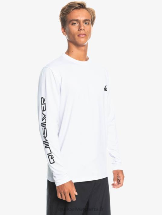 Hommes Quiksilver t-shirt de surf manches longues omni session upf 50 D6PT401 blanc