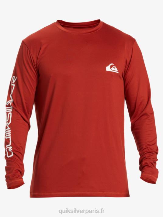 Hommes Quiksilver t-shirt de surf manches longues omni session upf 50 D6PT403 ocre rouge