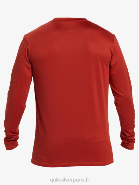 Hommes Quiksilver t-shirt de surf manches longues omni session upf 50 D6PT403 ocre rouge