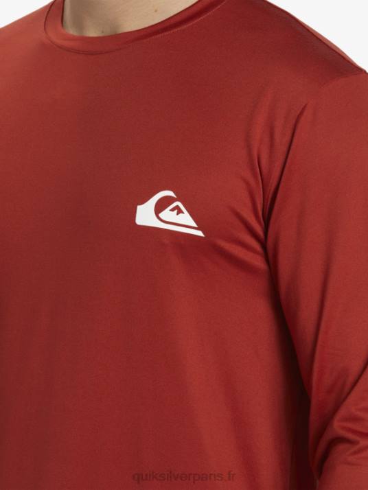 Hommes Quiksilver t-shirt de surf manches longues omni session upf 50 D6PT403 ocre rouge