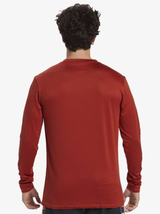Hommes Quiksilver t-shirt de surf manches longues omni session upf 50 D6PT403 ocre rouge