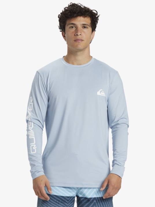 Hommes Quiksilver t-shirt de surf manches longues omni session upf 50 D6PT404 bleu céleste