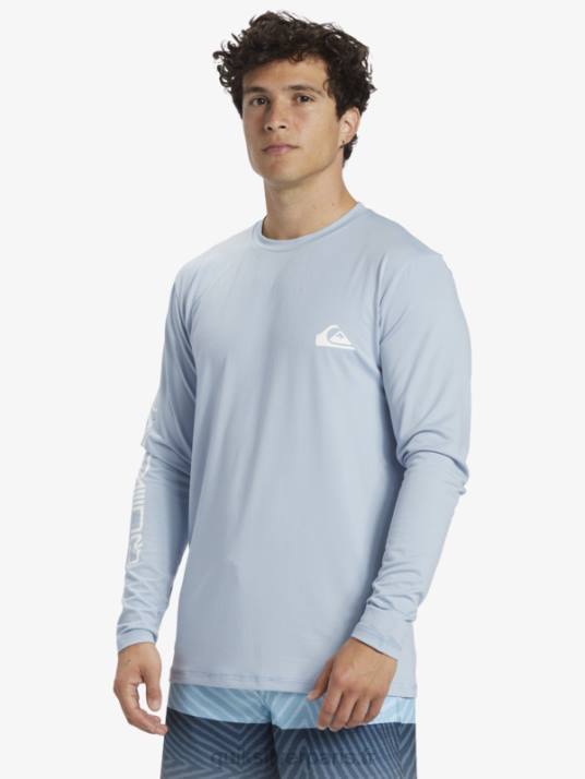 Hommes Quiksilver t-shirt de surf manches longues omni session upf 50 D6PT404 bleu céleste