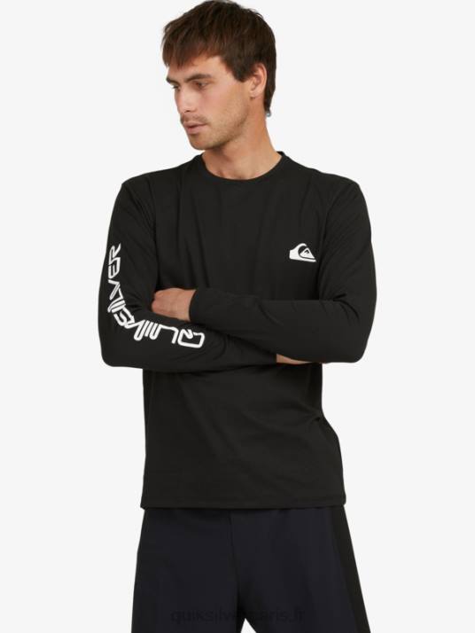 Hommes Quiksilver t-shirt de surf manches longues omni session upf 50 D6PT406 noir