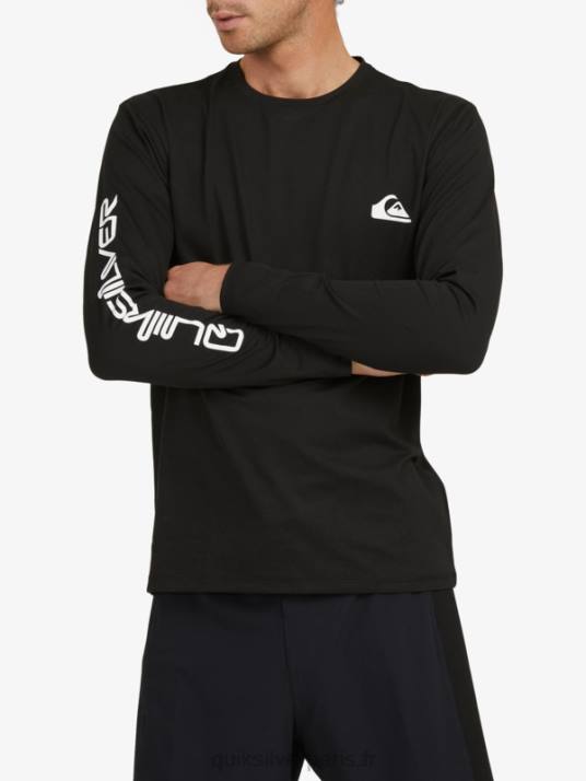 Hommes Quiksilver t-shirt de surf manches longues omni session upf 50 D6PT406 noir
