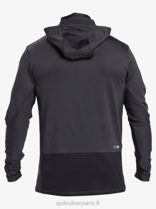 Hommes Quiksilver waterman angler hooded upf 50 t-shirt de surf à manches longues D6PT830 noir
