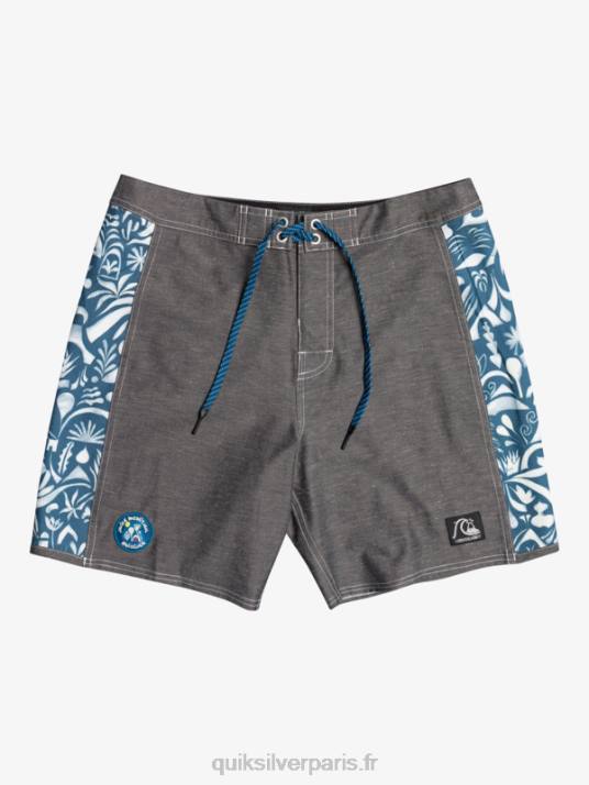 Hommes Quiksilver boardshort 18 en toile vierge arche originale hempstretch D6PT1823 javier mendizabal - noir