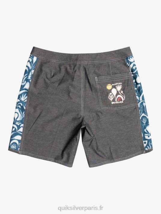 Hommes Quiksilver boardshort 18 en toile vierge arche originale hempstretch D6PT1823 javier mendizabal - noir