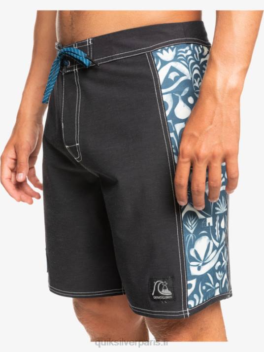 Hommes Quiksilver boardshort 18 en toile vierge arche originale hempstretch D6PT1823 javier mendizabal - noir