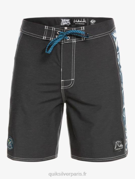Hommes Quiksilver boardshort 18 en toile vierge arche originale hempstretch D6PT1823 javier mendizabal - noir