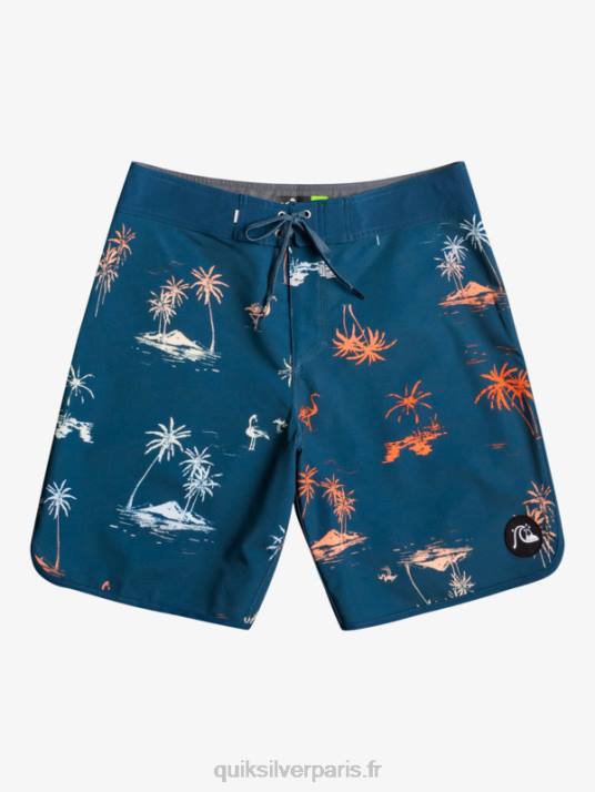 Hommes Quiksilver boardshort festonné 19 en soie de surf D6PT1492 bleu majolique