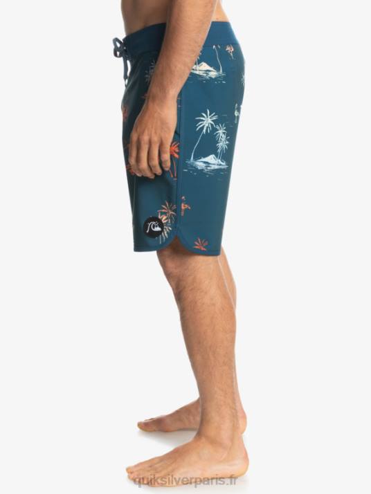Hommes Quiksilver boardshort festonné 19 en soie de surf D6PT1492 bleu majolique
