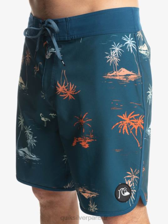 Hommes Quiksilver boardshort festonné 19 en soie de surf D6PT1492 bleu majolique