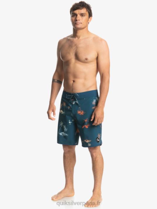 Hommes Quiksilver boardshort festonné 19 en soie de surf D6PT1492 bleu majolique