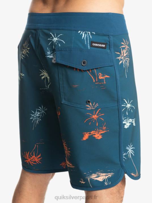 Hommes Quiksilver boardshort festonné 19 en soie de surf D6PT1492 bleu majolique