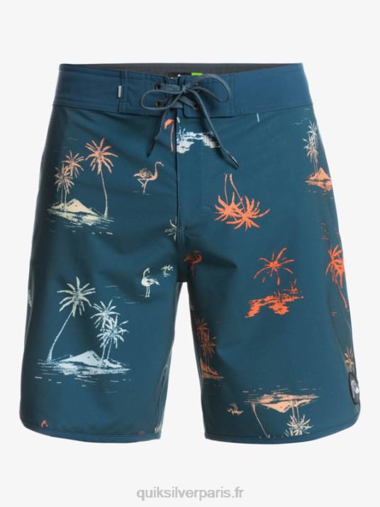 Hommes Quiksilver boardshort festonné 19 en soie de surf D6PT1492 bleu majolique
