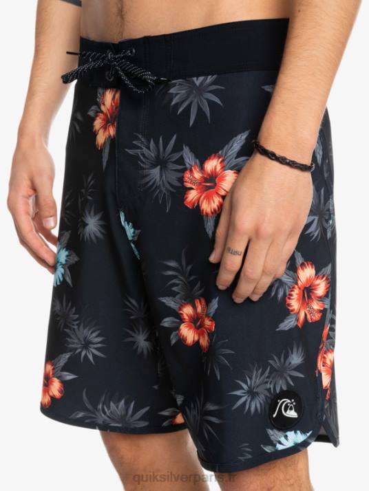 Hommes Quiksilver boardshort festonné 19 en soie de surf D6PT1496 noir