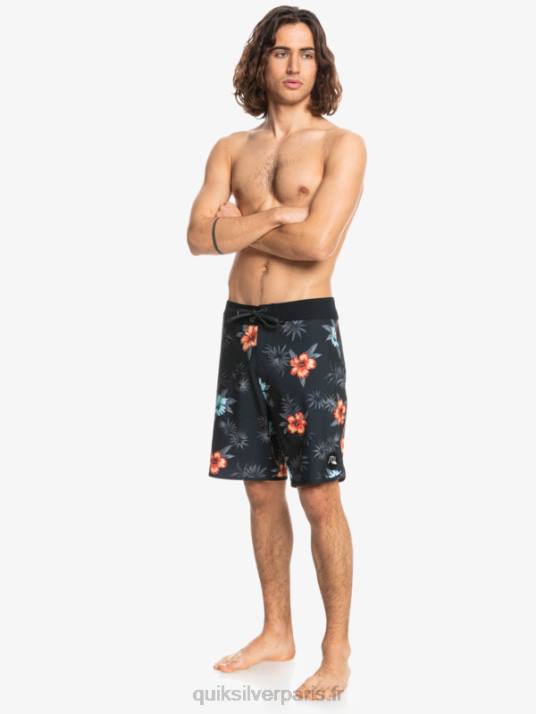 Hommes Quiksilver boardshort festonné 19 en soie de surf D6PT1496 noir