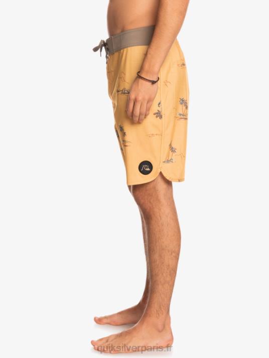 Hommes Quiksilver boardshort festonné 19 en soie de surf D6PT1497 ocre