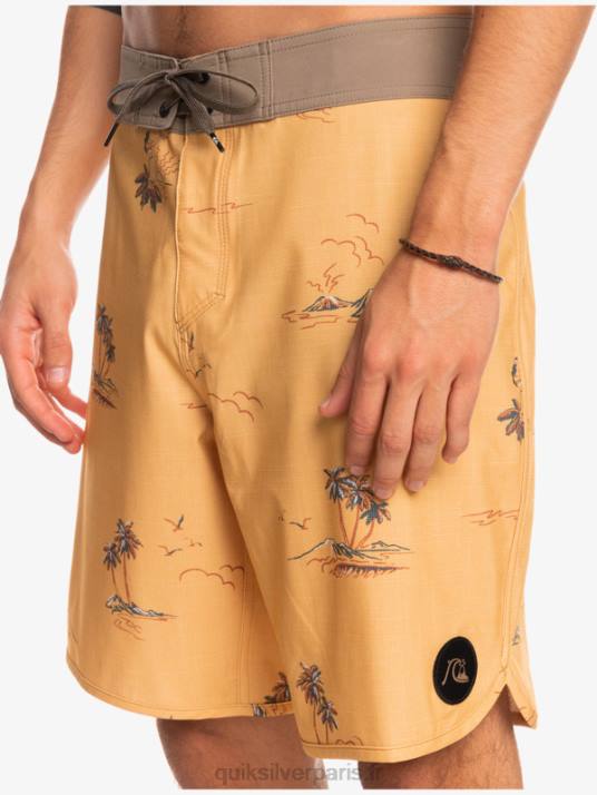 Hommes Quiksilver boardshort festonné 19 en soie de surf D6PT1497 ocre