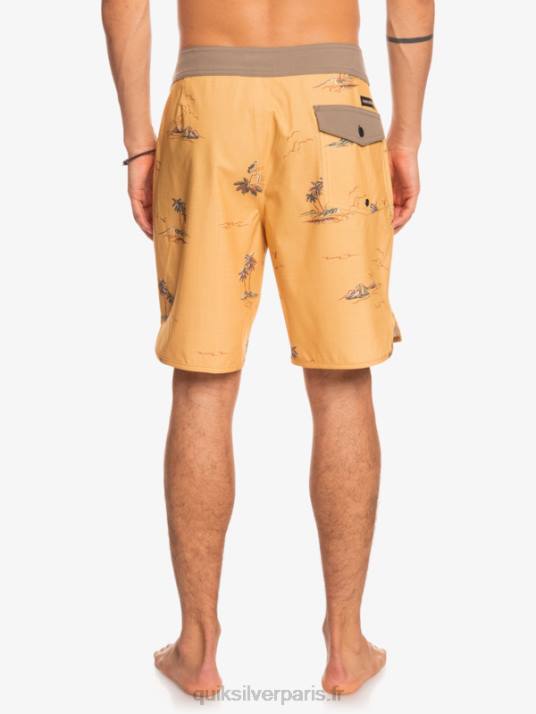 Hommes Quiksilver boardshort festonné 19 en soie de surf D6PT1497 ocre