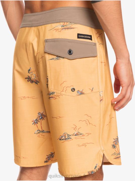 Hommes Quiksilver boardshort festonné 19 en soie de surf D6PT1497 ocre
