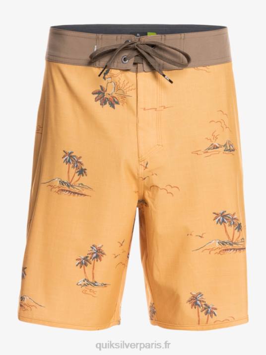 Hommes Quiksilver boardshort festonné 19 en soie de surf D6PT1497 ocre