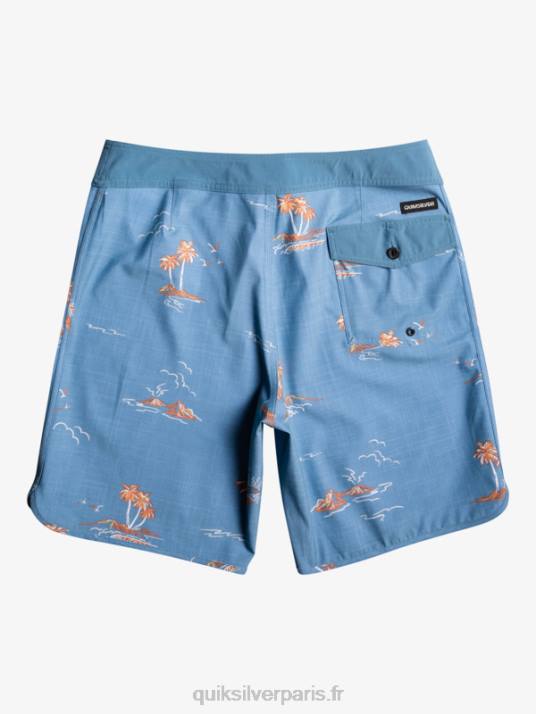 Hommes Quiksilver boardshort festonné 19 en soie de surf D6PT1498 capitaines bleu