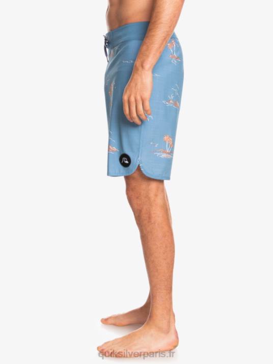 Hommes Quiksilver boardshort festonné 19 en soie de surf D6PT1498 capitaines bleu