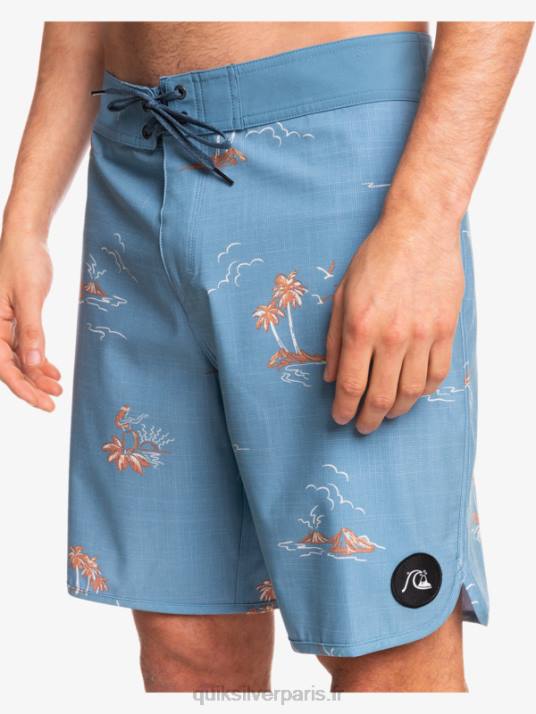 Hommes Quiksilver boardshort festonné 19 en soie de surf D6PT1498 capitaines bleu