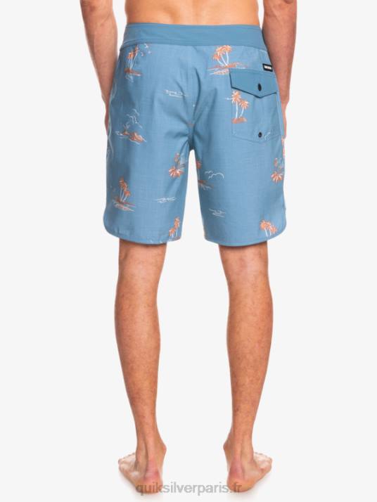 Hommes Quiksilver boardshort festonné 19 en soie de surf D6PT1498 capitaines bleu