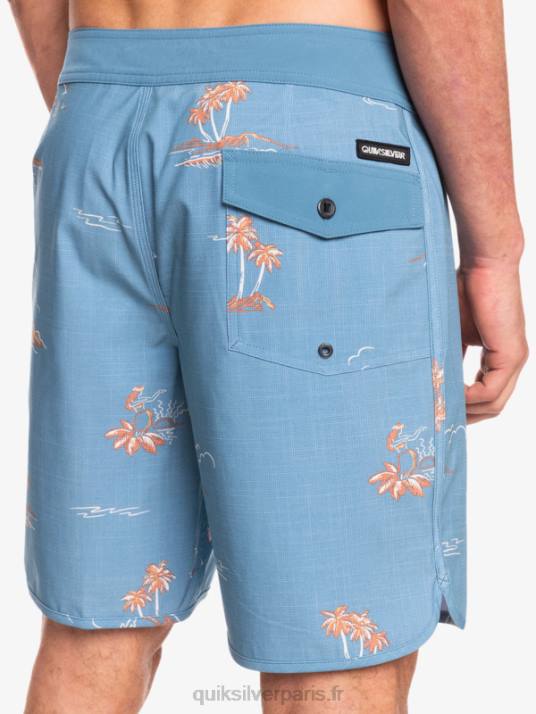 Hommes Quiksilver boardshort festonné 19 en soie de surf D6PT1498 capitaines bleu