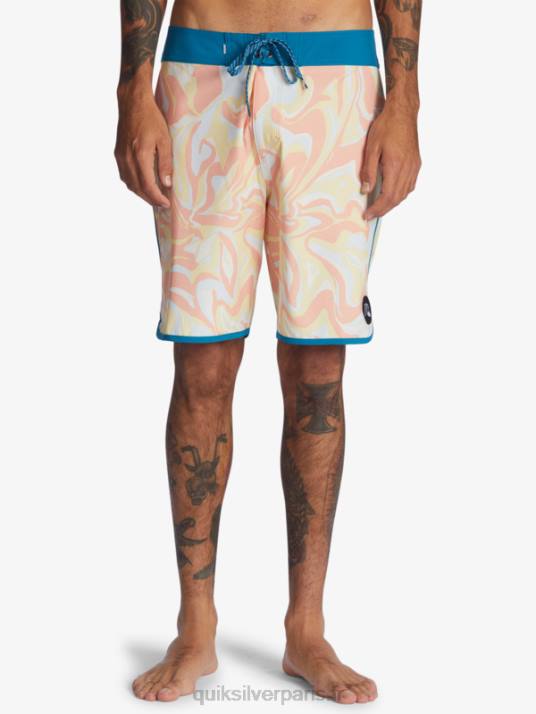 Hommes Quiksilver boardshort festonné 19 en soie de surf D6PT1499 rose pêche