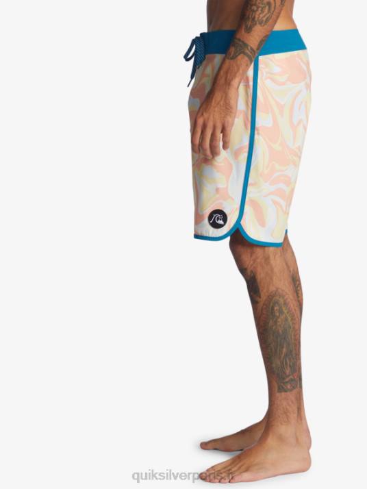 Hommes Quiksilver boardshort festonné 19 en soie de surf D6PT1499 rose pêche