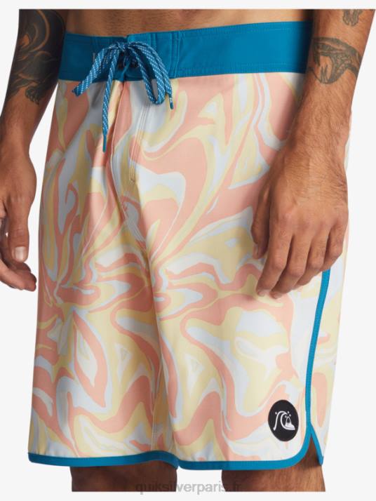 Hommes Quiksilver boardshort festonné 19 en soie de surf D6PT1499 rose pêche