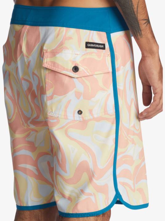 Hommes Quiksilver boardshort festonné 19 en soie de surf D6PT1499 rose pêche