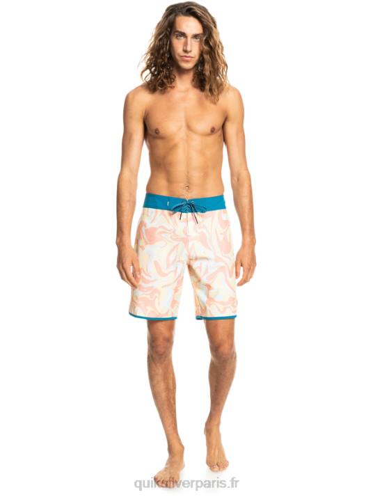 Hommes Quiksilver boardshort festonné 19 en soie de surf D6PT1499 rose pêche