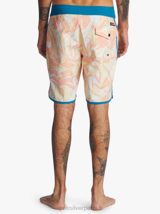 Hommes Quiksilver boardshort festonné 19 en soie de surf D6PT1499 rose pêche