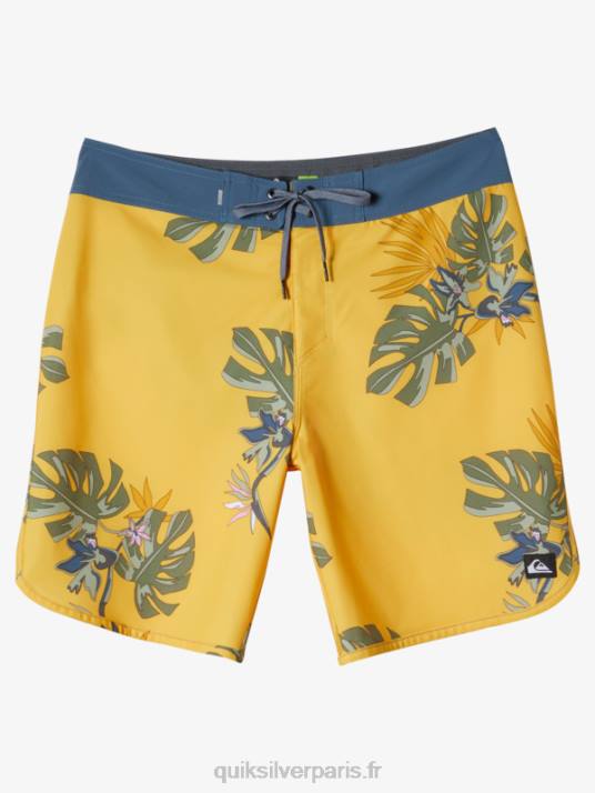 Hommes Quiksilver boardshort festonné 19 en soie de surf D6PT214 Jaune d'œuf